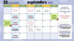 Calendrier du mois de septembre 2025 Calendrier du mois de septembre 2025