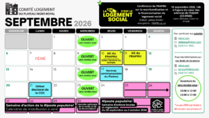 Calendrier du mois de septembre 2026