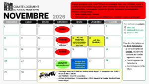 Calendrier de novembre // November calendar